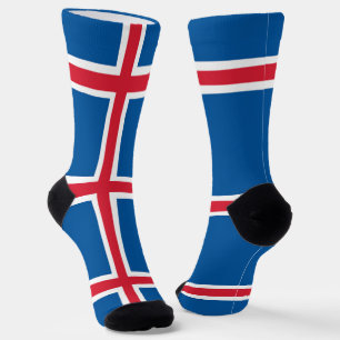 Calcetines femeninos con bandera de Islandia