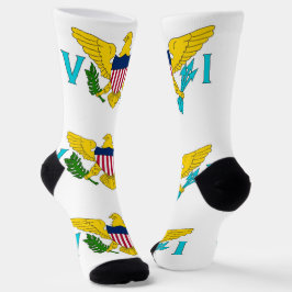 Calcetines femeninos con bandera de las Islas Vírg