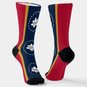 Calcetines femeninos con bandera de Mississippi, E