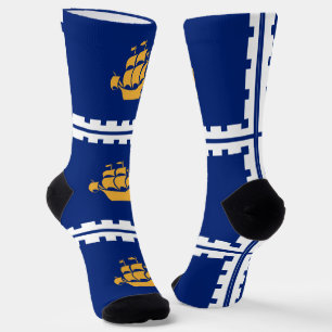 Calcetines femeninos con bandera de Quebec