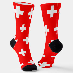 Calcetines femeninos con bandera de Suiza