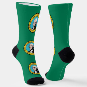 Calcetines femeninos con bandera de Washington, EE