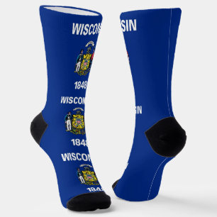 Calcetines femeninos con bandera de Wisconsin, EE.