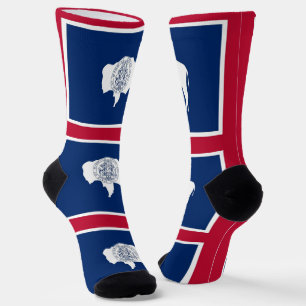 Calcetines femeninos con bandera de Wyoming, EE.UU