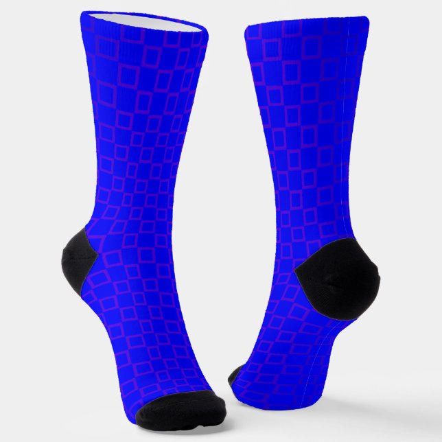 Calcetines femeninos, diseño clásico Blue Purple (Angular)