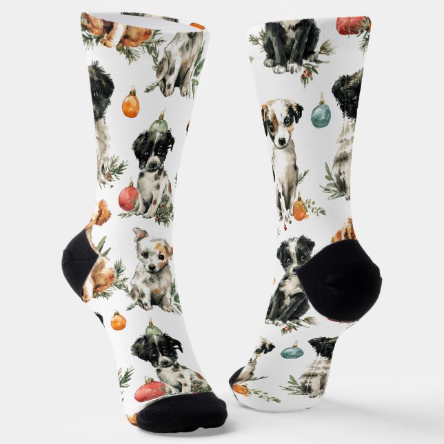 Calcetines Festive Christmas Puppy Socks for Family (Angular)