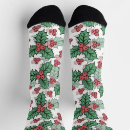 Calcetines Festive Christmas Socks on White – Holiday Cheer
