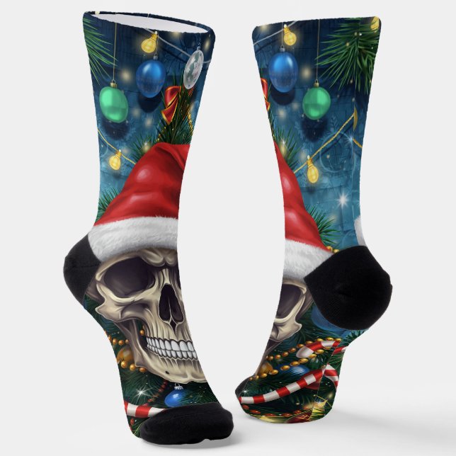 Calcetines Festive Santa Skull (Angular)