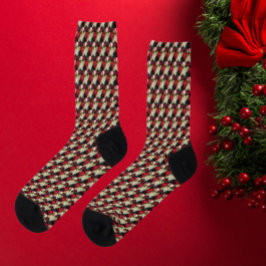 Calcetines Festividad del patrón de Poinsettia variada