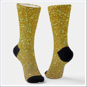 Calcetines Festividad Purpurina de oro
