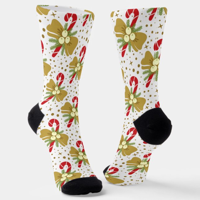 Calcetines Festividades de Candy Rojo con Navidades de arcos  (Angular)