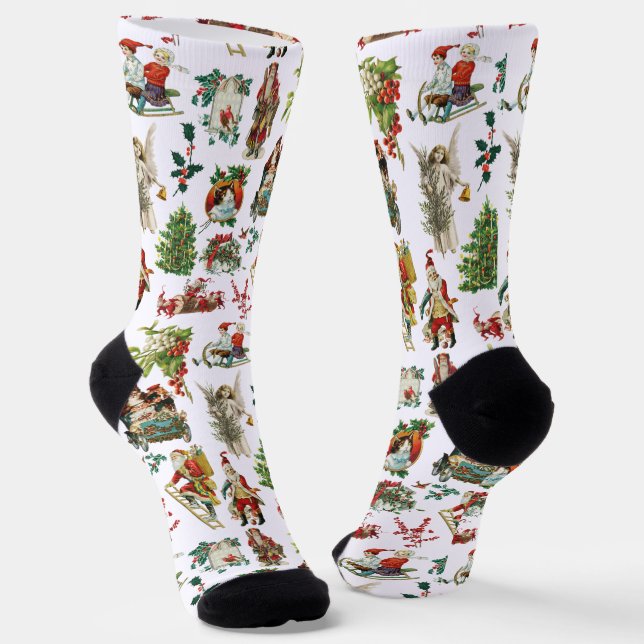 Calcetines Festividades de Navidades de la época retro (Angular)