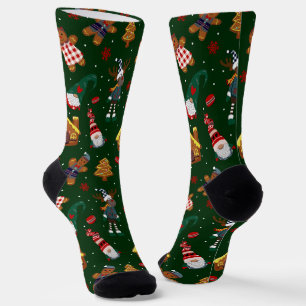 Calcetines Fiesta de Gnomo de Jengibre de Navidad Adorable Re