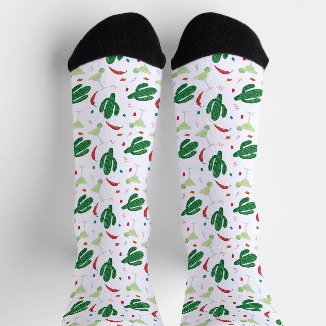 Calcetines Fiesta de Margaritas y Chiles Picantes (Arriba)