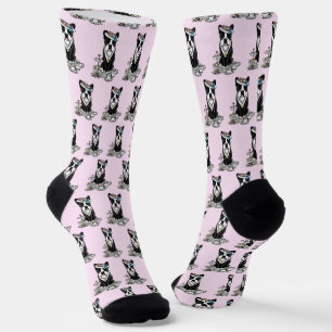Calcetines Fiesta de té Boston Terrier (negro) Perro lindo