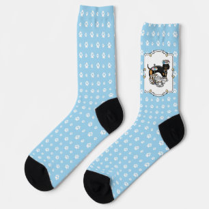 Calcetines Fiesta de té dulce Dachshund Perro (negro y marrón