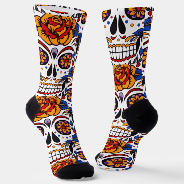 Calcetines Fiestas de Calaveras de Azúcar Patrón (Angular)