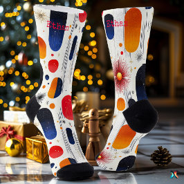 Calcetines Fiestas Navideñas Vibrantes con Estallidos de Sol 
