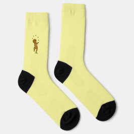 Calcetines figdewdrops Juggling Squirrel yellow crew socks
