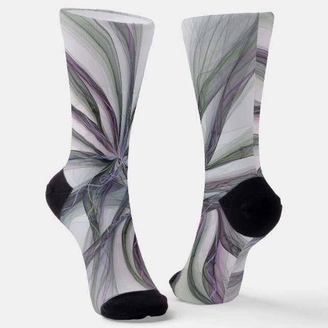 Calcetines Filigree Motions Modern Abstract Swinging Fractal (Angular)