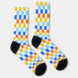 Calcetines Fire and ice checkerboard pattern