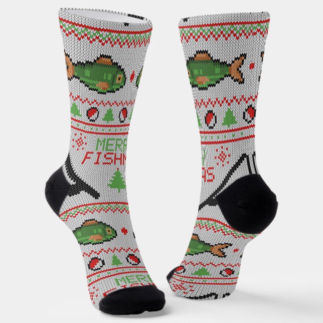 Calcetines Fish Ugly Navidad Sweater (Angular)