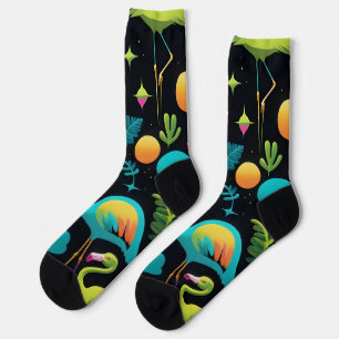 Calcetines Flamencos abstractos de estilo Groovy de los años