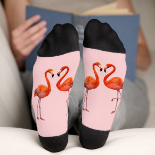 Calcetines Flamencos rosados coral sobre tripulación rosa cla