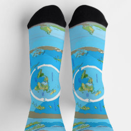 Calcetines Flat Earth Map Socks - Unique Geographical Design