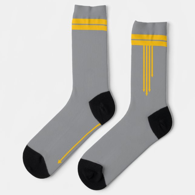Calcetines Flechas amarillas en gris (Izquierda)