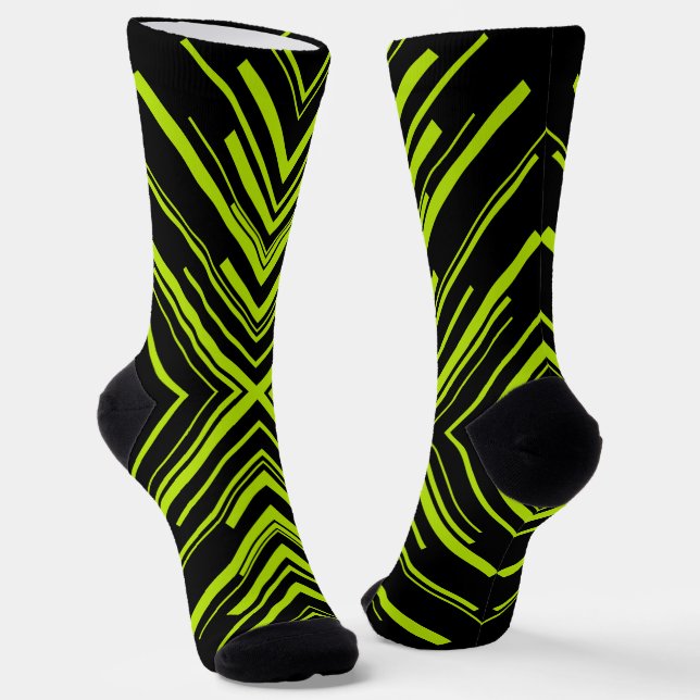 Calcetines Flechas en verde limón y negro (Angular)