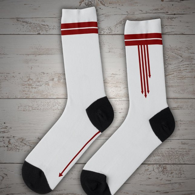 Calcetines Flechas rojas en blanco (Subido por el creador)