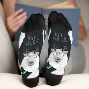 Calcetines “Fleece Navidad” Oveja Azul Divertida Navideña