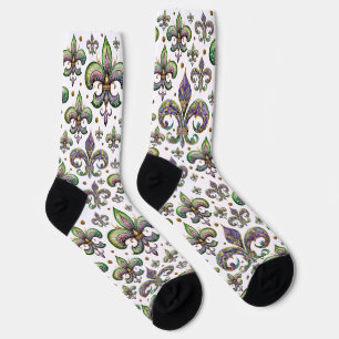 Calcetines Fleur de Lis Watercolor Mardi Gras Vibe