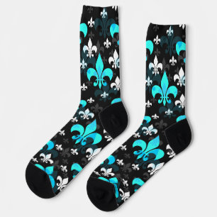 Calcetines Flor blanca azul de Lis