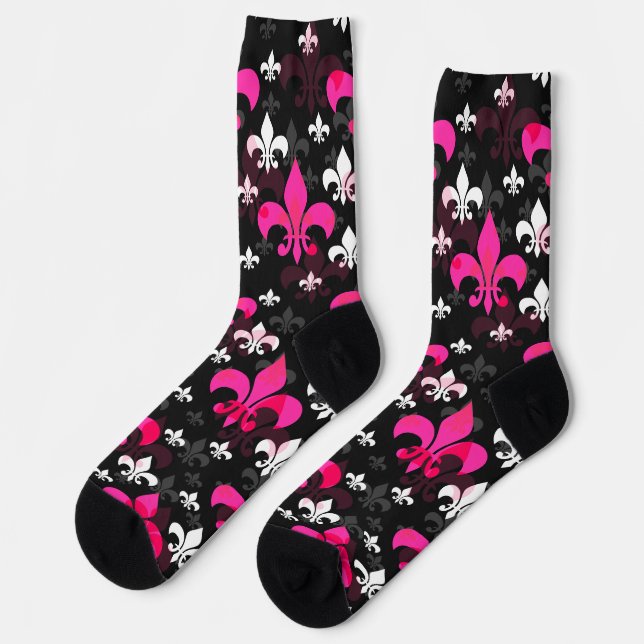 Calcetines Flor blanca rosa de Lis (Izquierda)