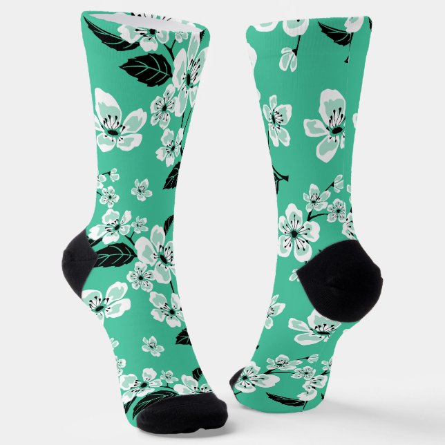 CALCETINES FLOR DE CEREZO - SAKURA (MENTA) (Angular)