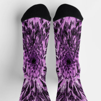 Calcetines Flor de Dalia Negra y Rosa