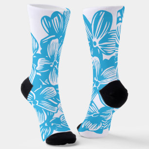Calcetines Flor de Hortensia Botánica Cielo Azul