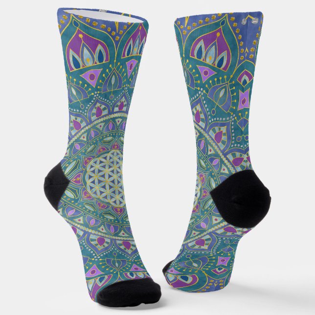Calcetines Flor de la Vida - Mandala Estilo India 1 (Angular)