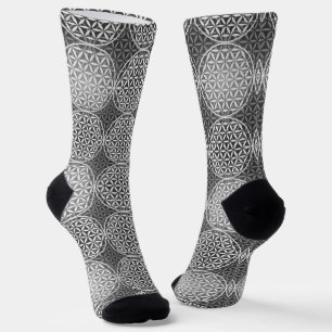 Calcetines FLOR DE LA VIDA - patrón de mezcla gris