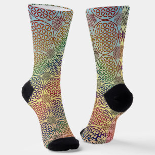 Calcetines FLOR DE LA VIDA - patrón grunge 1