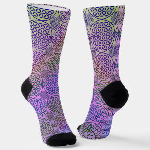 Calcetines FLOR DE LA VIDA - patrón grunge 3