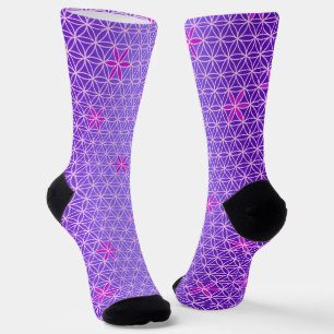 Calcetines FLOR DE LA VIDA - patrón rosa magenta