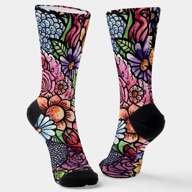 Calcetines Flor de primavera de Bouquet floral (Angular)