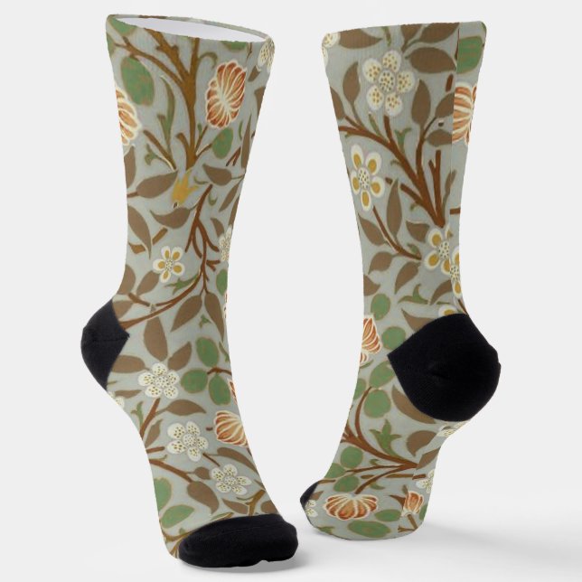 Calcetines Flor de trébol botánico de William Morris (Angular)