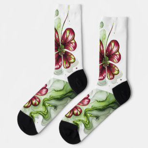 CALCETINES FLOR DE TRÉBOL PURPURA