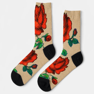 Calcetines Flor en Floración Semitono en Papel Marrón Arte Re