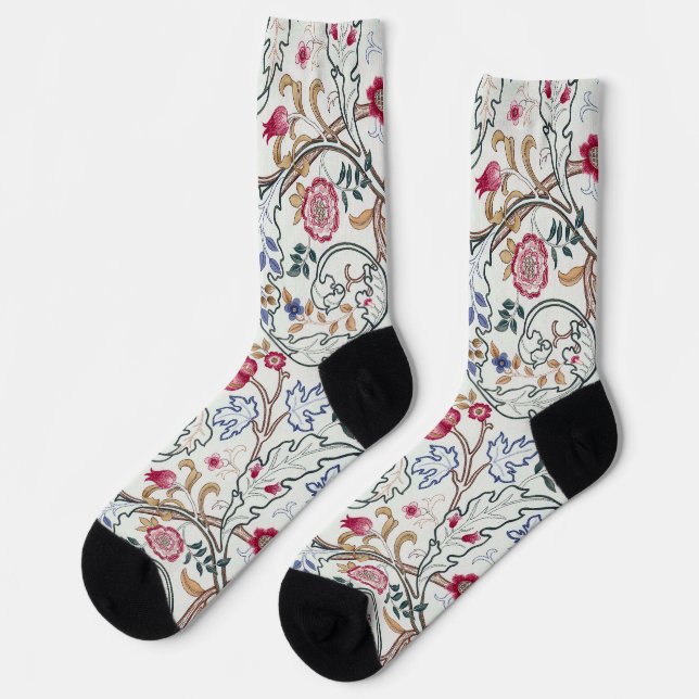 Calcetines Flor, Estampado Floral, William Morris (Izquierda)