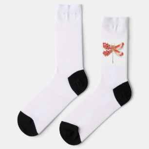 Calcetines Flor libélula con sakura de joyas